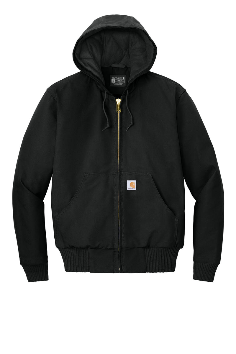 Carhartt Tall Quilted-Flannel-Lined Duck Active Jac - Black