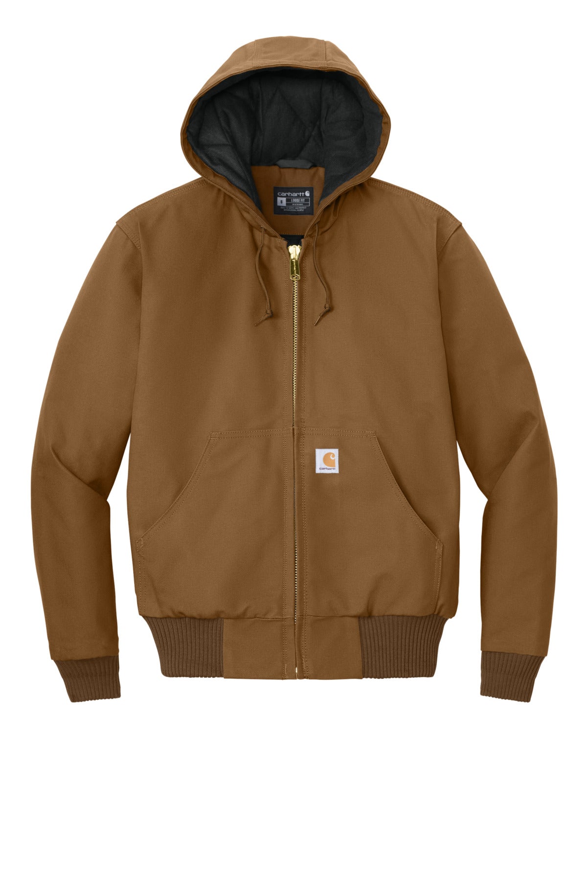 Carhartt Tall Quilted-Flannel-Lined Duck Active Jac - Carhartt Brown