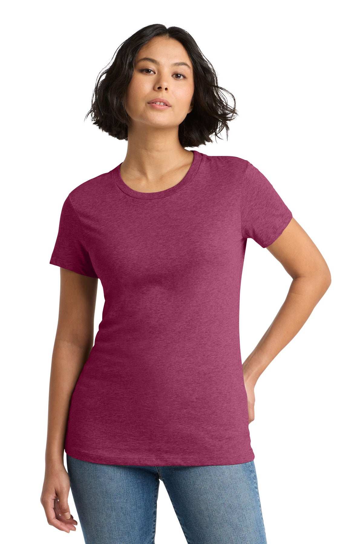 District Women's Perfect WeightTee - Heathered Loganberry