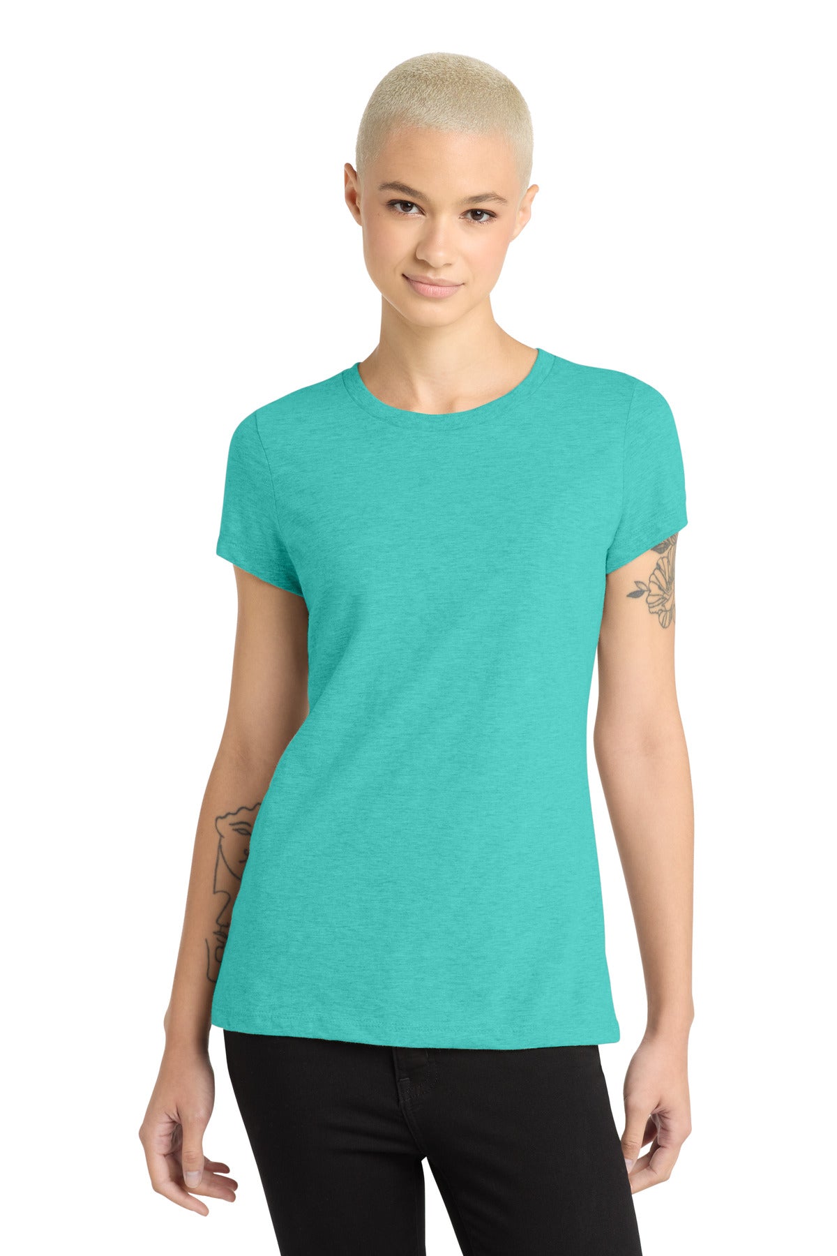 District  Women's Perfect Blend CVC Tee - Aqua Heather