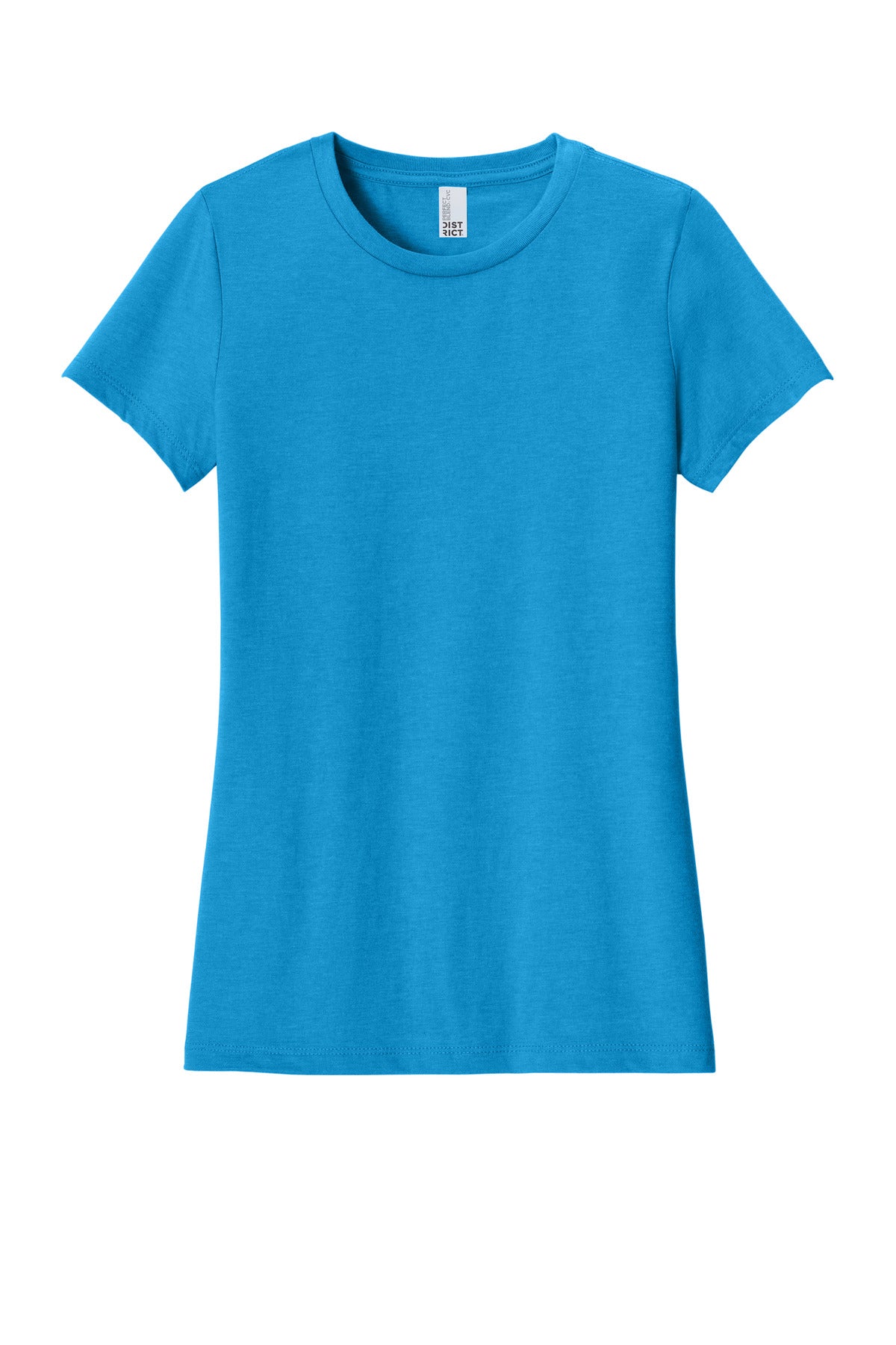 District  Women's Perfect Blend CVC Tee - Heathered Bright Turquoise