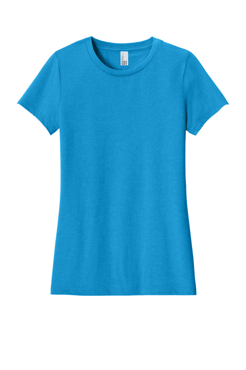 District  Women's Perfect Blend CVC Tee - Heathered Bright Turquoise