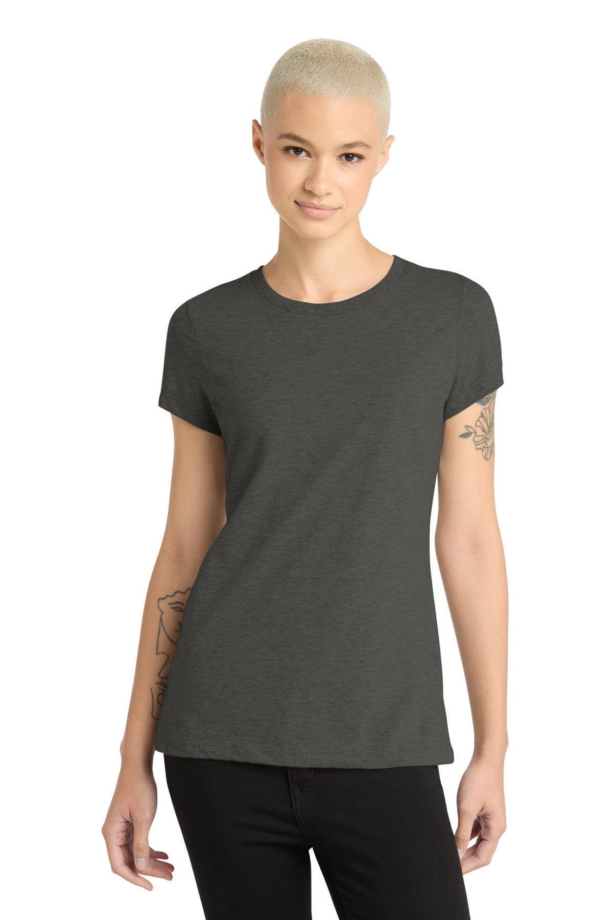 District  Women's Perfect Blend CVC Tee - Heathered Charcoal