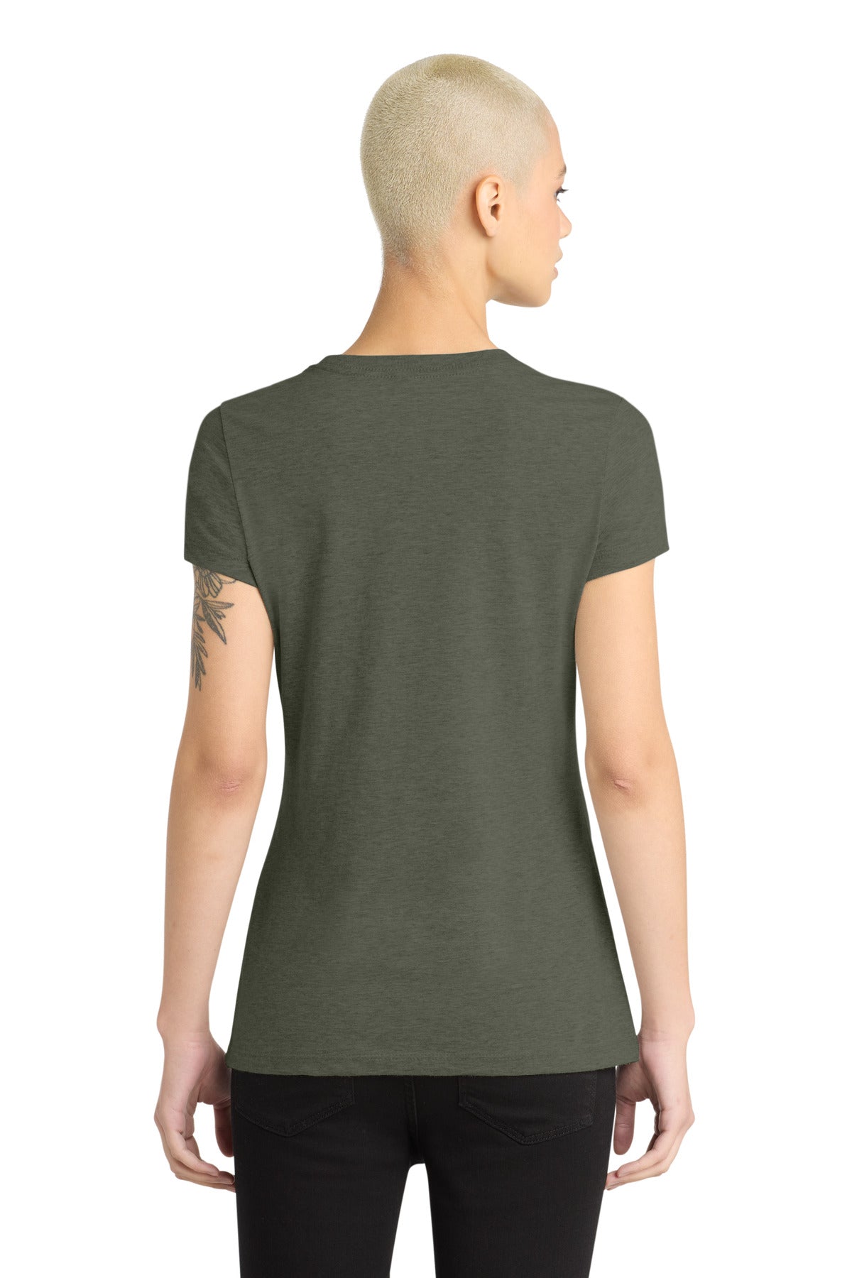 District  Women's Perfect Blend CVC Tee - Heathered Olive