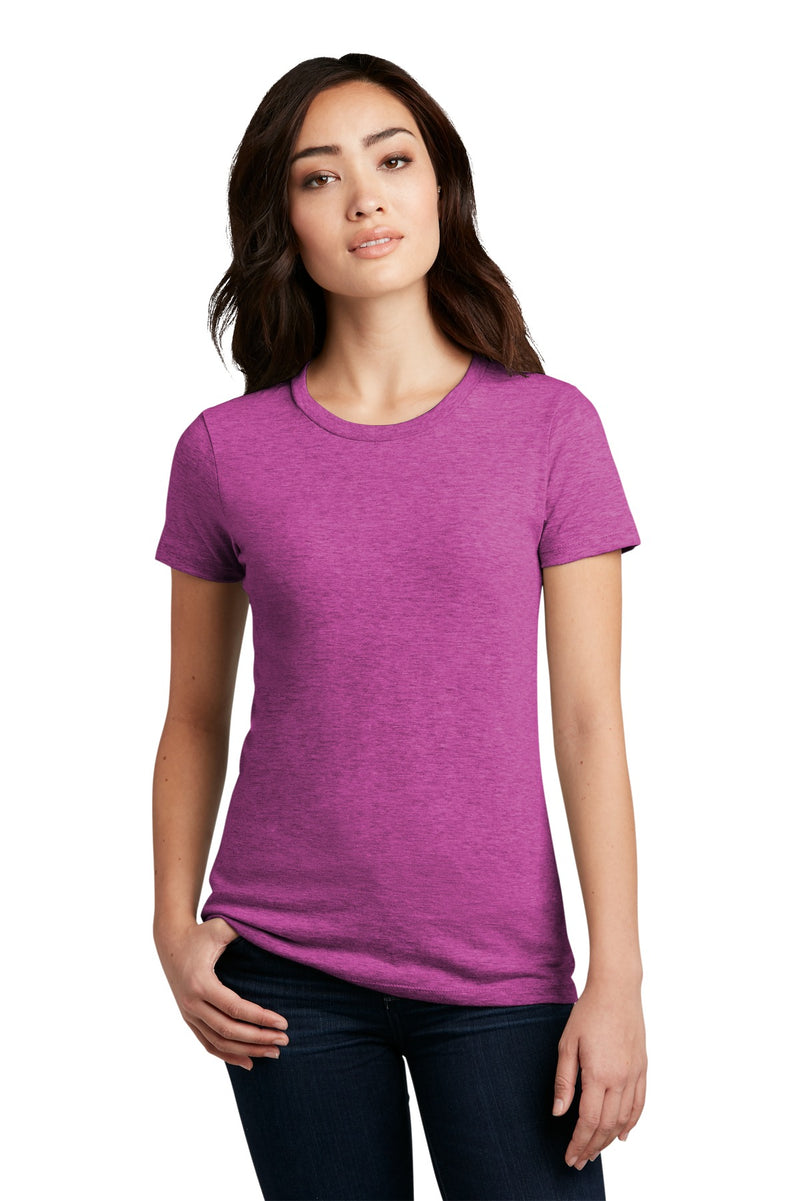 District  Women's Perfect Blend CVC Tee - Heathered Pink Raspberry