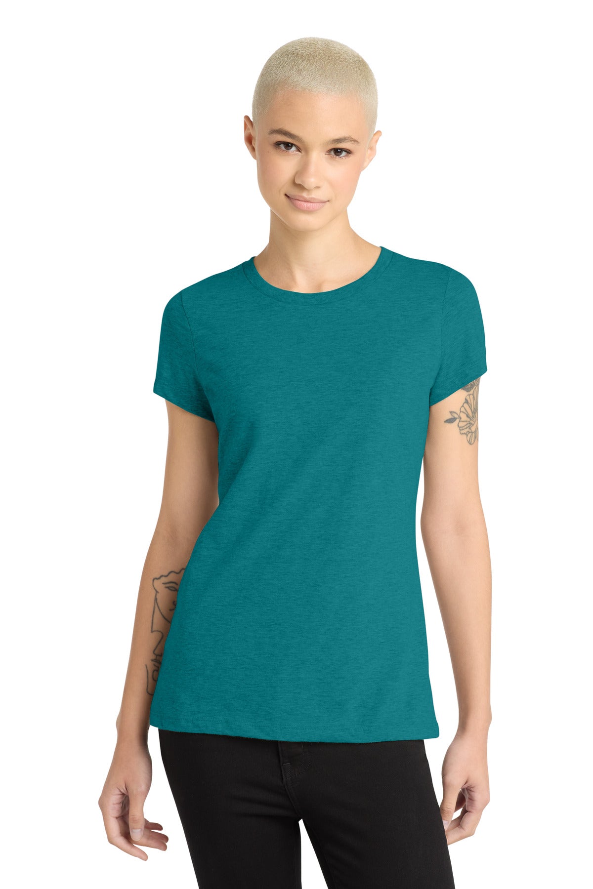 District  Women's Perfect Blend CVC Tee - Heathered Teal