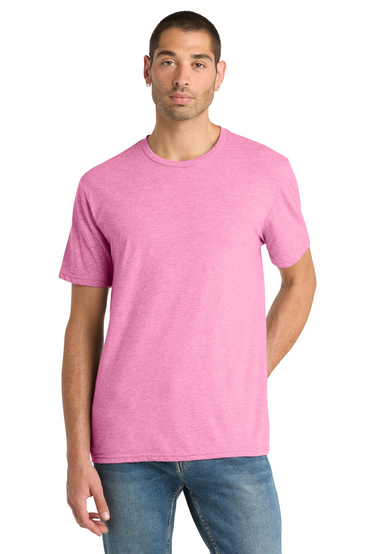 District Perfect Blend CVC Tee - Awareness Pink Heather