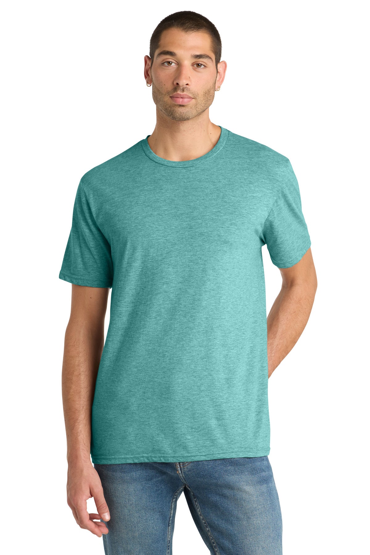 District Perfect Blend CVC Tee - Heathered Eucalyptus Blue