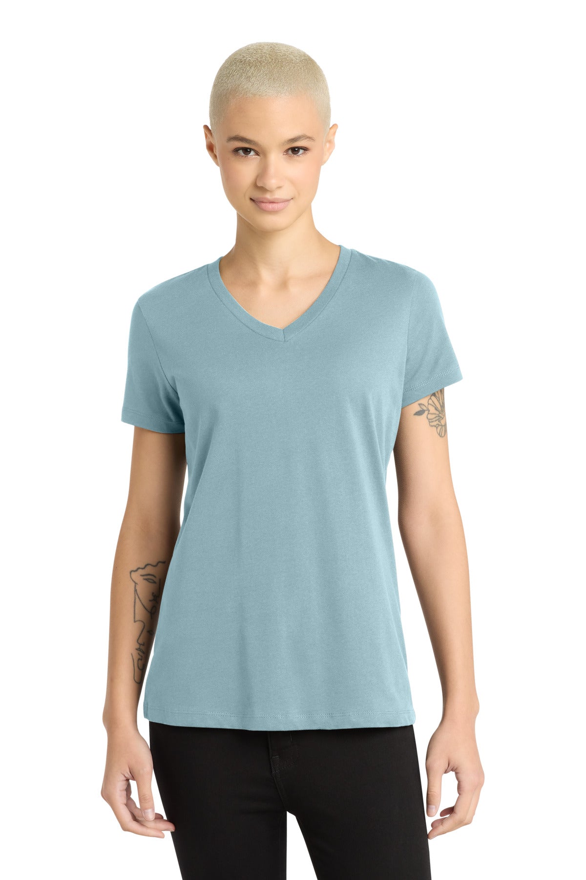 District - Women's Perfect Weight V-Neck Tee - Blue Fog
