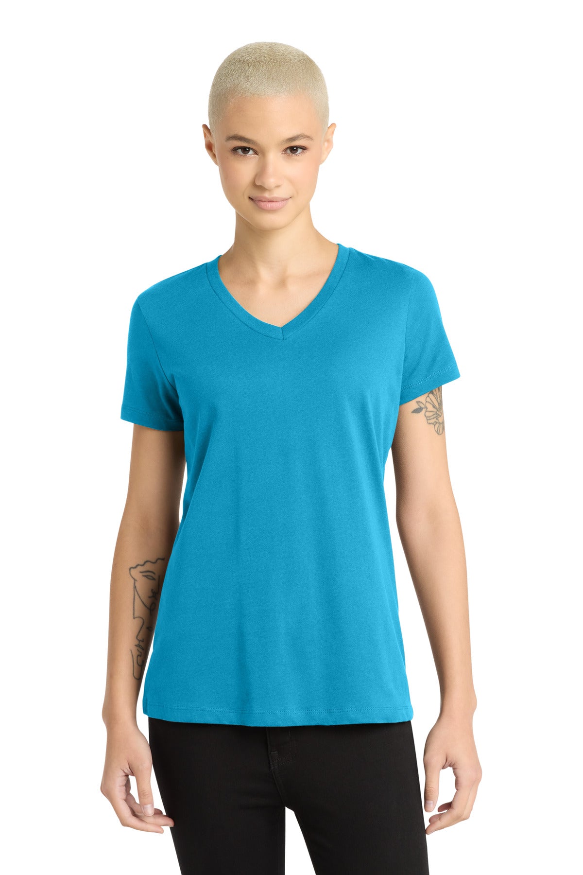 District - Women's Perfect Weight V-Neck Tee - Bright Turquoise