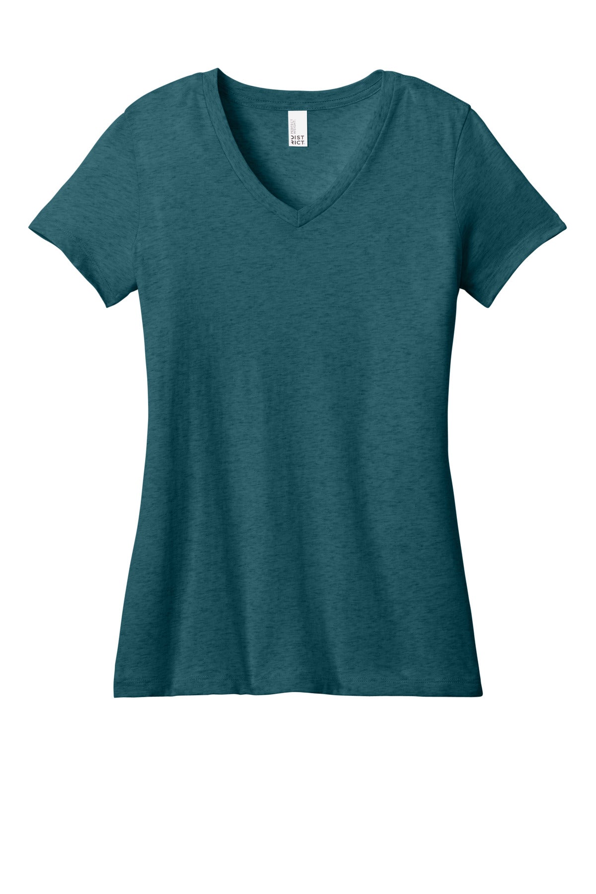 District - Women's Perfect Weight V-Neck Tee - Caribbean Blue Heather