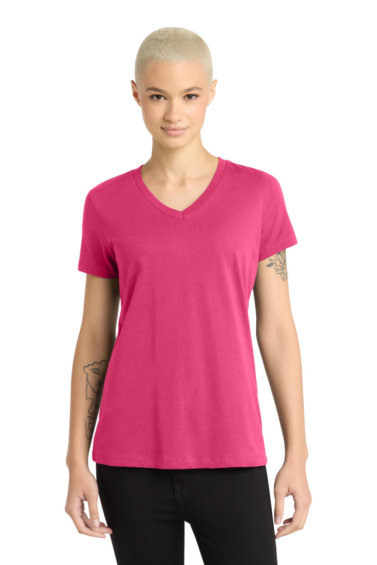 District - Women's Perfect Weight V-Neck Tee - Dark Fuchsia