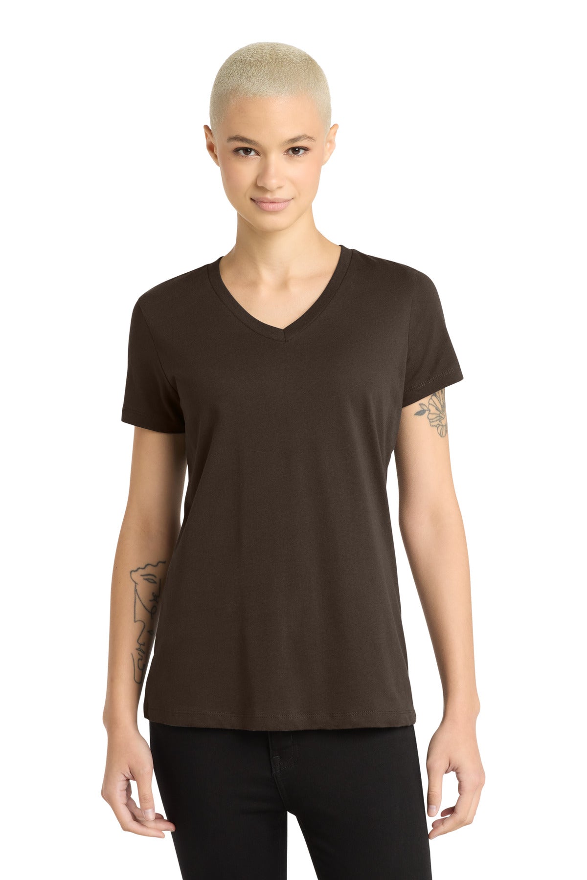 District - Women's Perfect Weight V-Neck Tee - Espresso