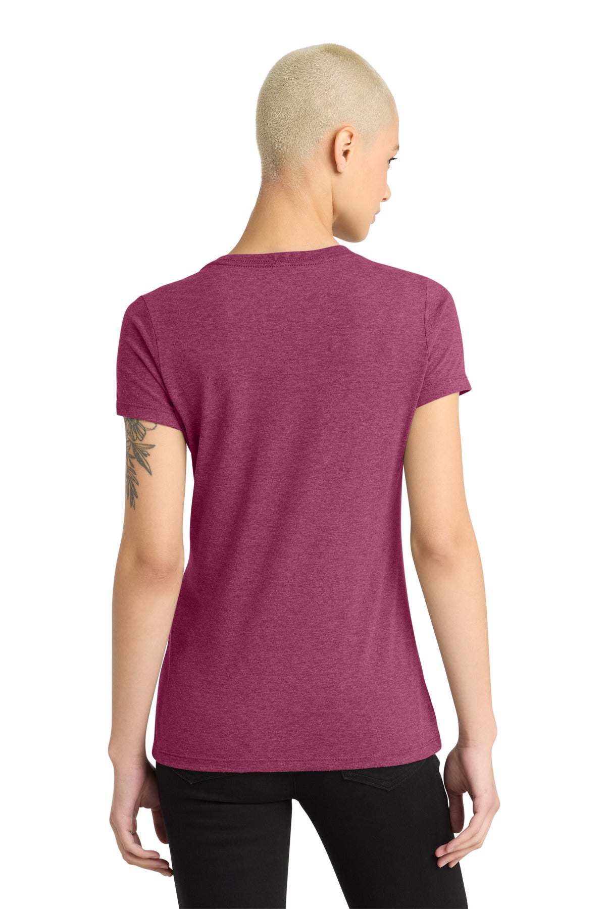 District - Women's Perfect Weight V-Neck Tee - Heathered Loganberry