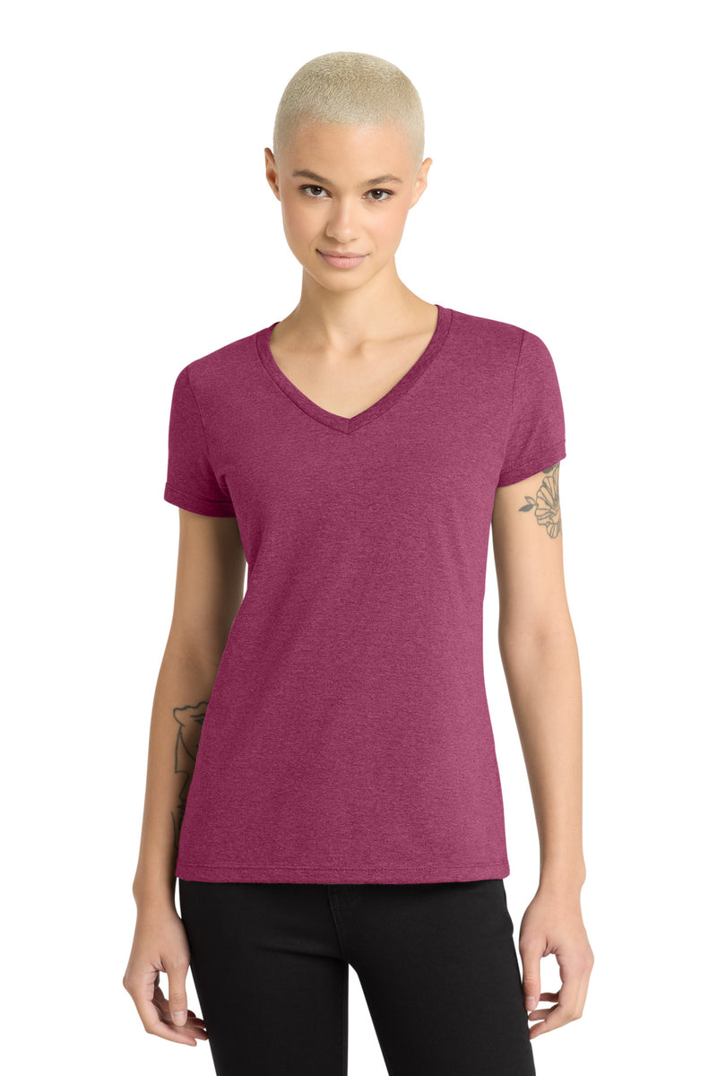 District - Women's Perfect Weight V-Neck Tee - Heathered Loganberry