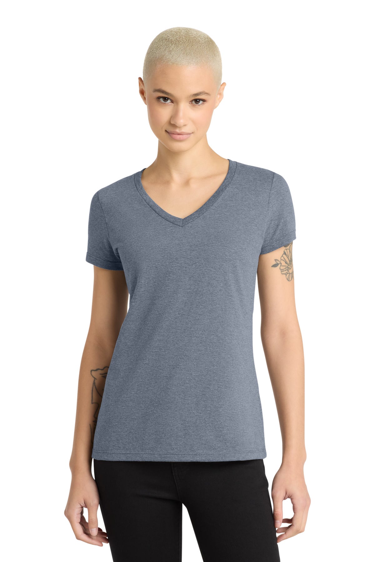 District - Women's Perfect Weight V-Neck Tee - Heathered Navy