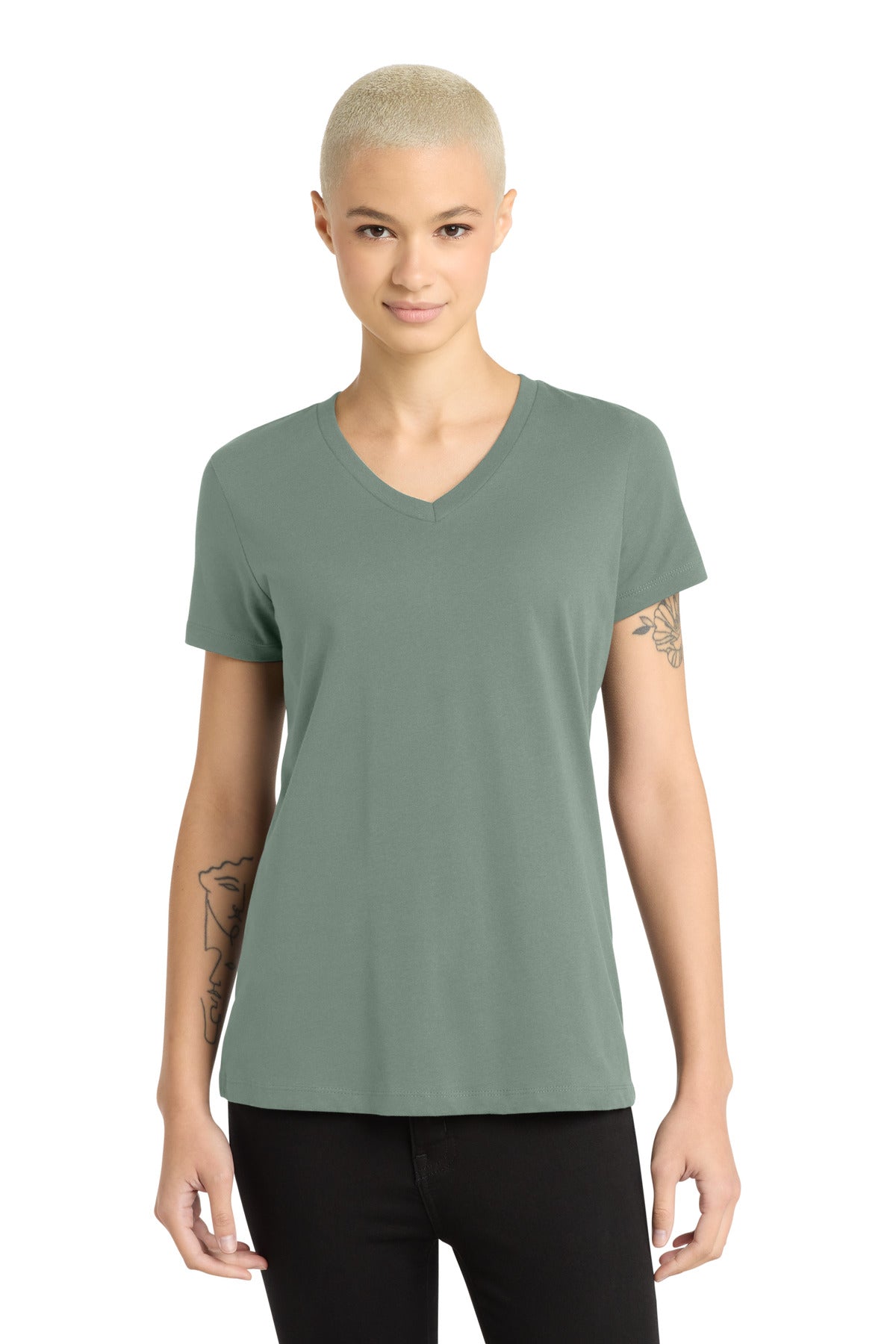District - Women's Perfect Weight V-Neck Tee - Laurel Green