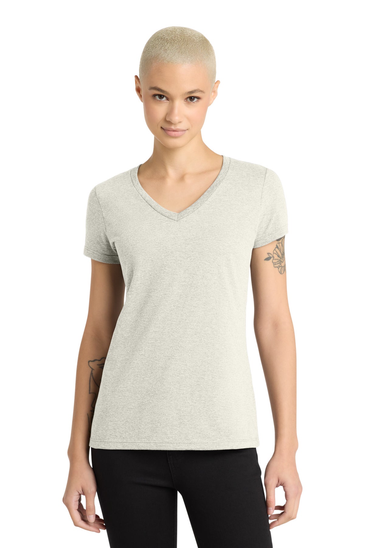 District - Women's Perfect Weight V-Neck Tee - Oatmeal Heather