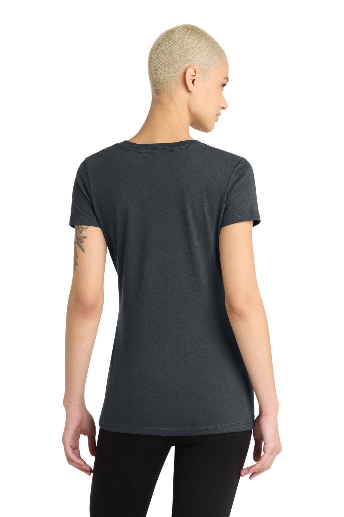 District Women's Perfect Blend CVC V-Neck Tee - Charcoal