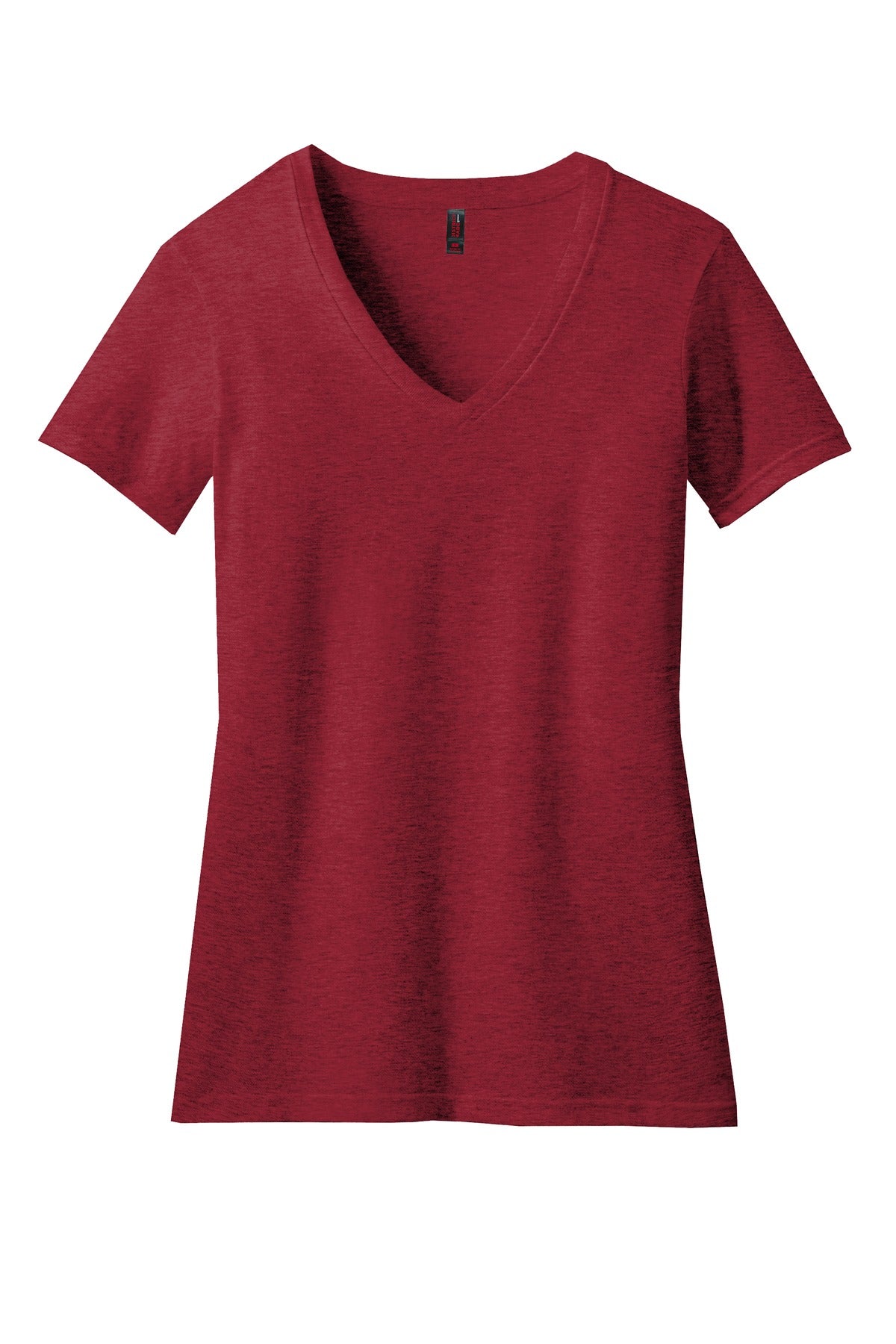 District Women's Perfect Blend CVC V-Neck Tee - Red Fleck