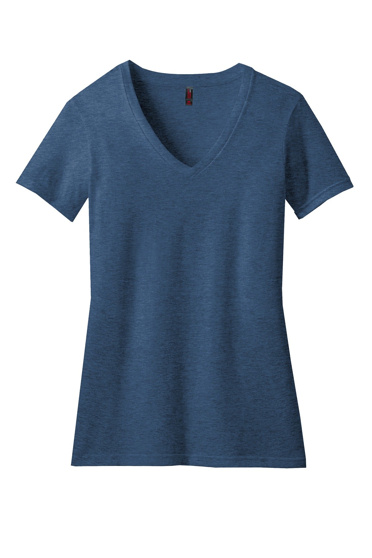 District Women's Perfect Blend CVC V-Neck Tee - Deep Royal Fleck