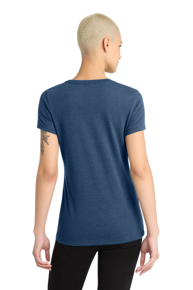 District Women's Perfect Blend CVC V-Neck Tee - Deep Royal Fleck