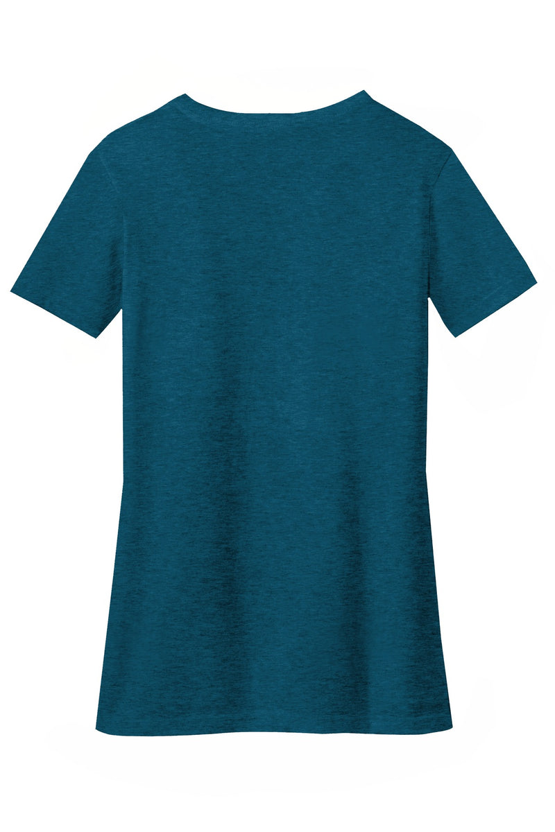 District Women's Perfect Blend CVC V-Neck Tee - Deep Turquoise Fleck