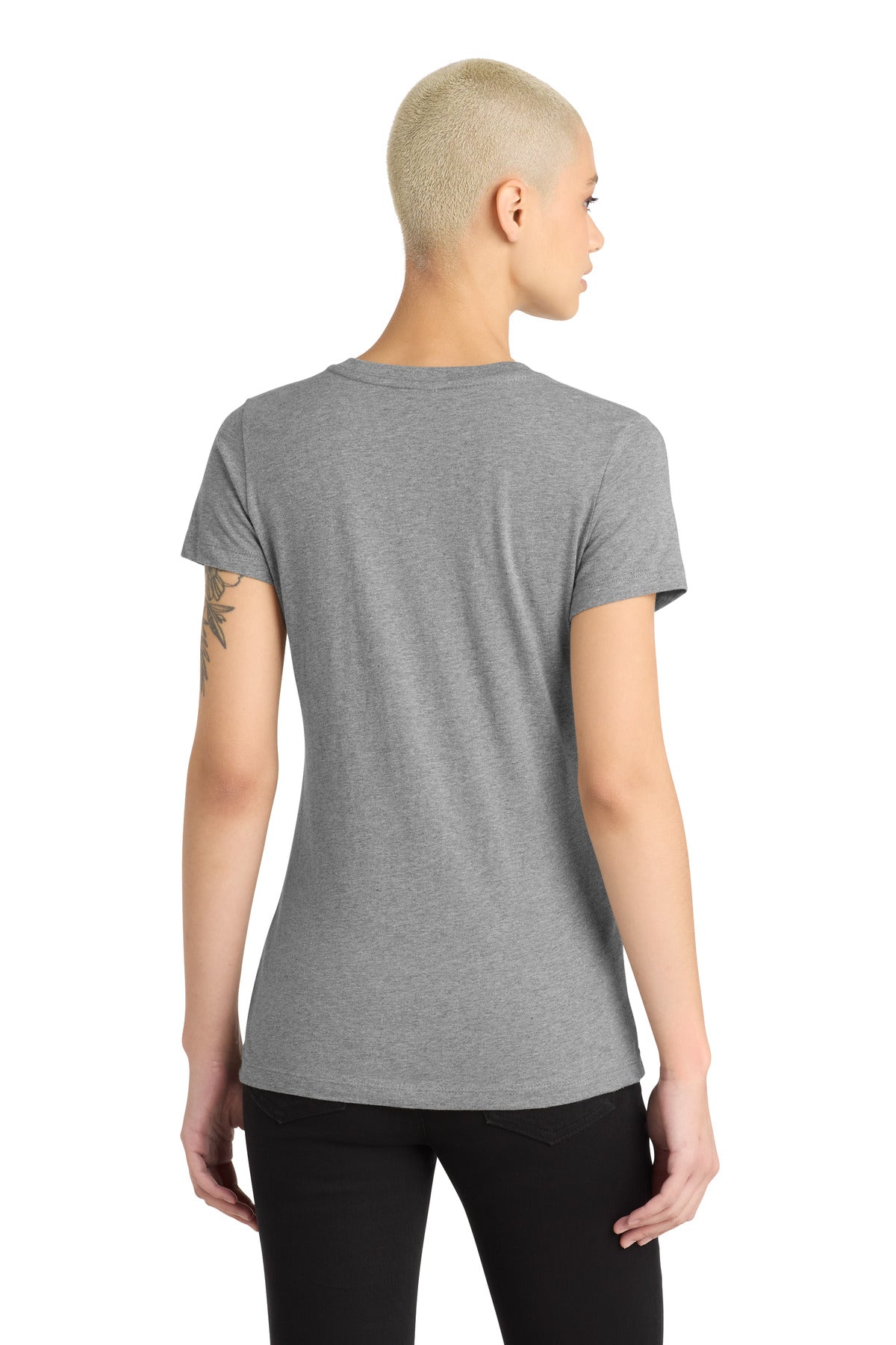 District Women's Perfect Blend CVC V-Neck Tee - Grey Frost