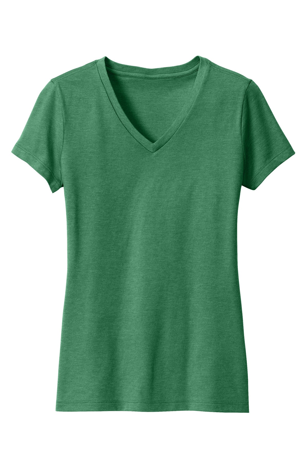 District Women's Perfect Blend CVC V-Neck Tee - Heathered Kelly Green