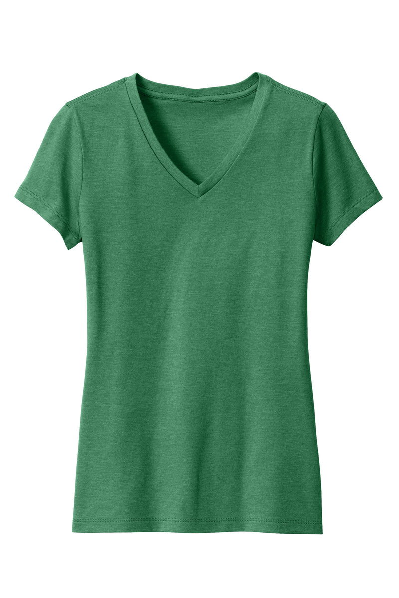 District Women's Perfect Blend CVC V-Neck Tee - Heathered Kelly Green
