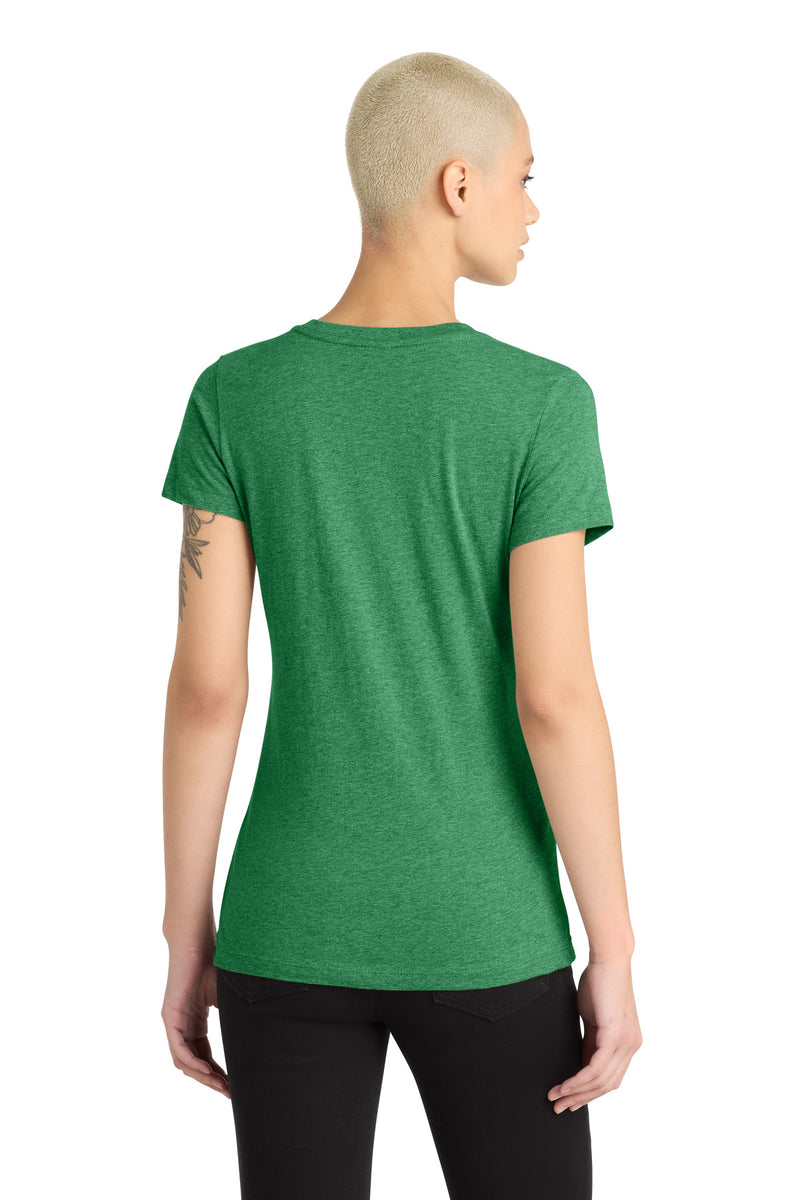 District Women's Perfect Blend CVC V-Neck Tee - Heathered Kelly Green