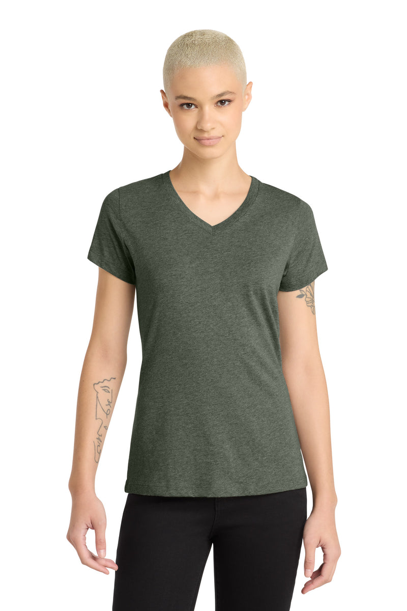 District Women's Perfect Blend CVC V-Neck Tee - Heathered Olive