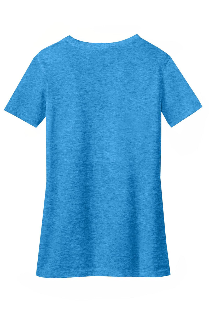 District Women's Perfect Blend CVC V-Neck Tee - Heathered Bright Turquoise