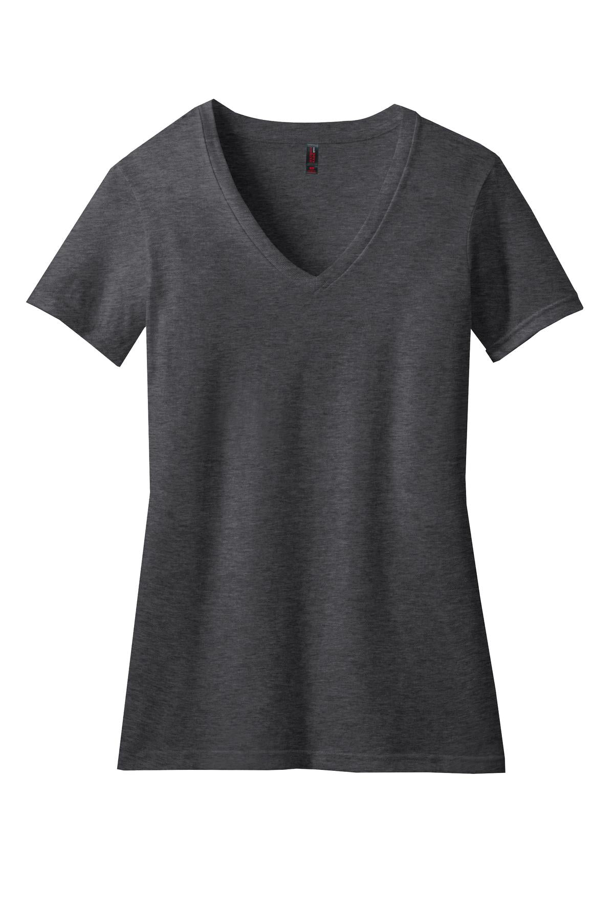 District Women's Perfect Blend CVC V-Neck Tee - Heathered Charcoal