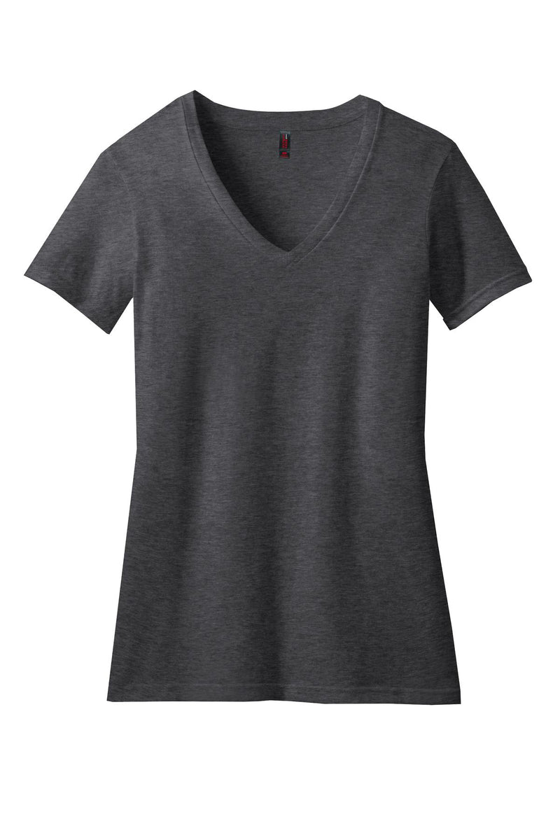 District Women's Perfect Blend CVC V-Neck Tee - Heathered Charcoal