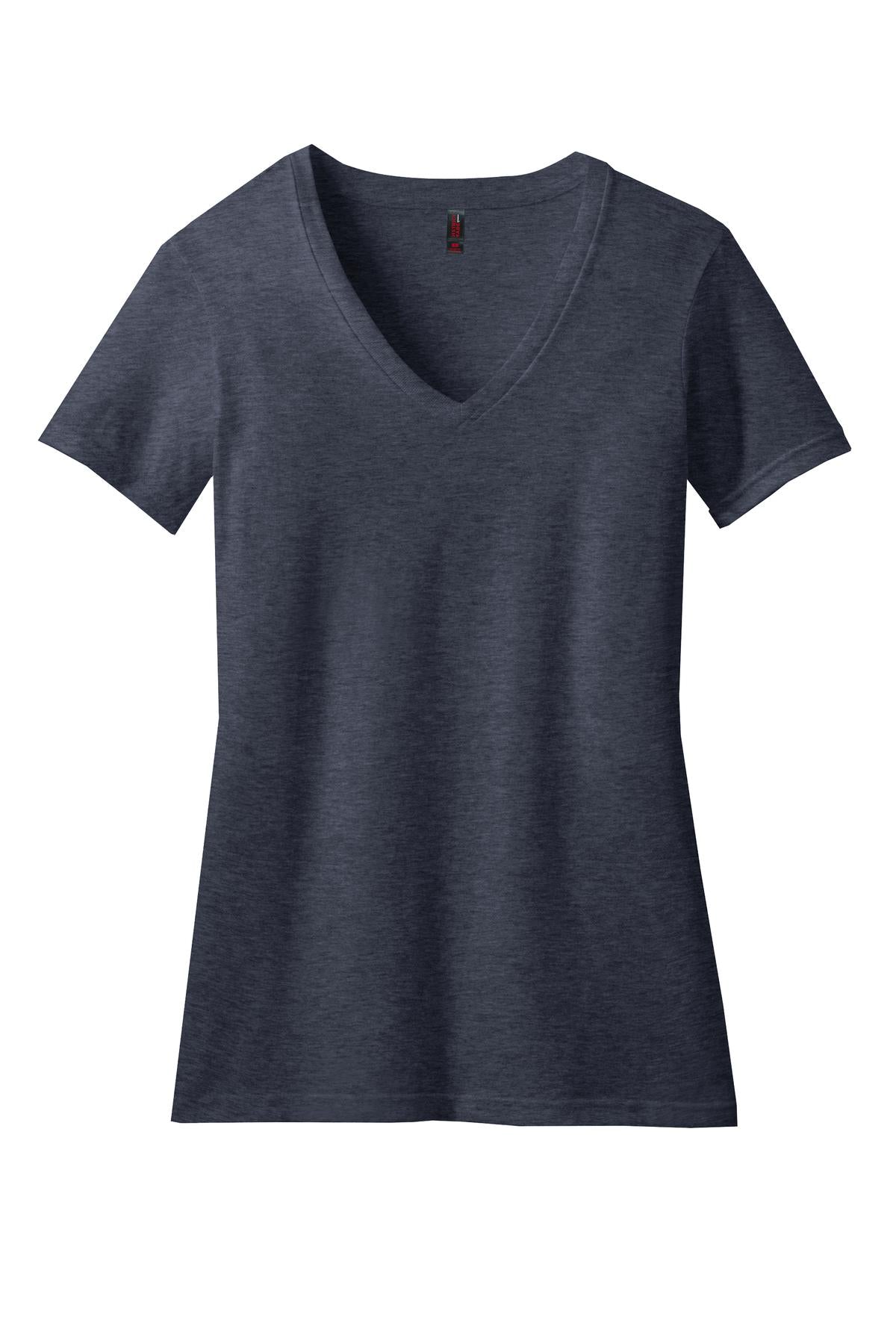 District Women's Perfect Blend CVC V-Neck Tee - Heathered Navy