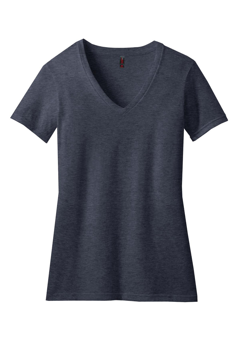 District Women's Perfect Blend CVC V-Neck Tee - Heathered Navy