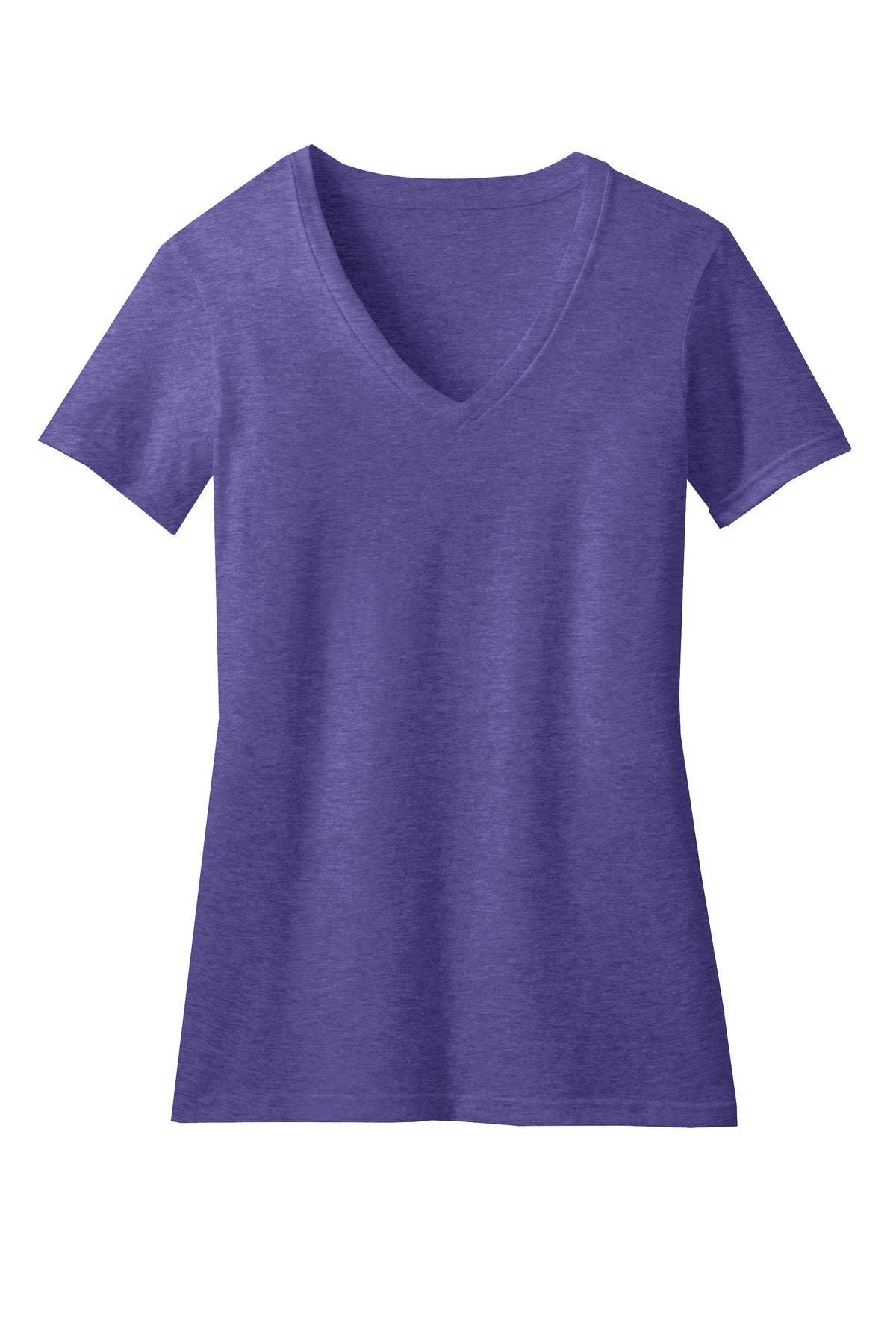 District Women's Perfect Blend CVC V-Neck Tee - Heathered Purple