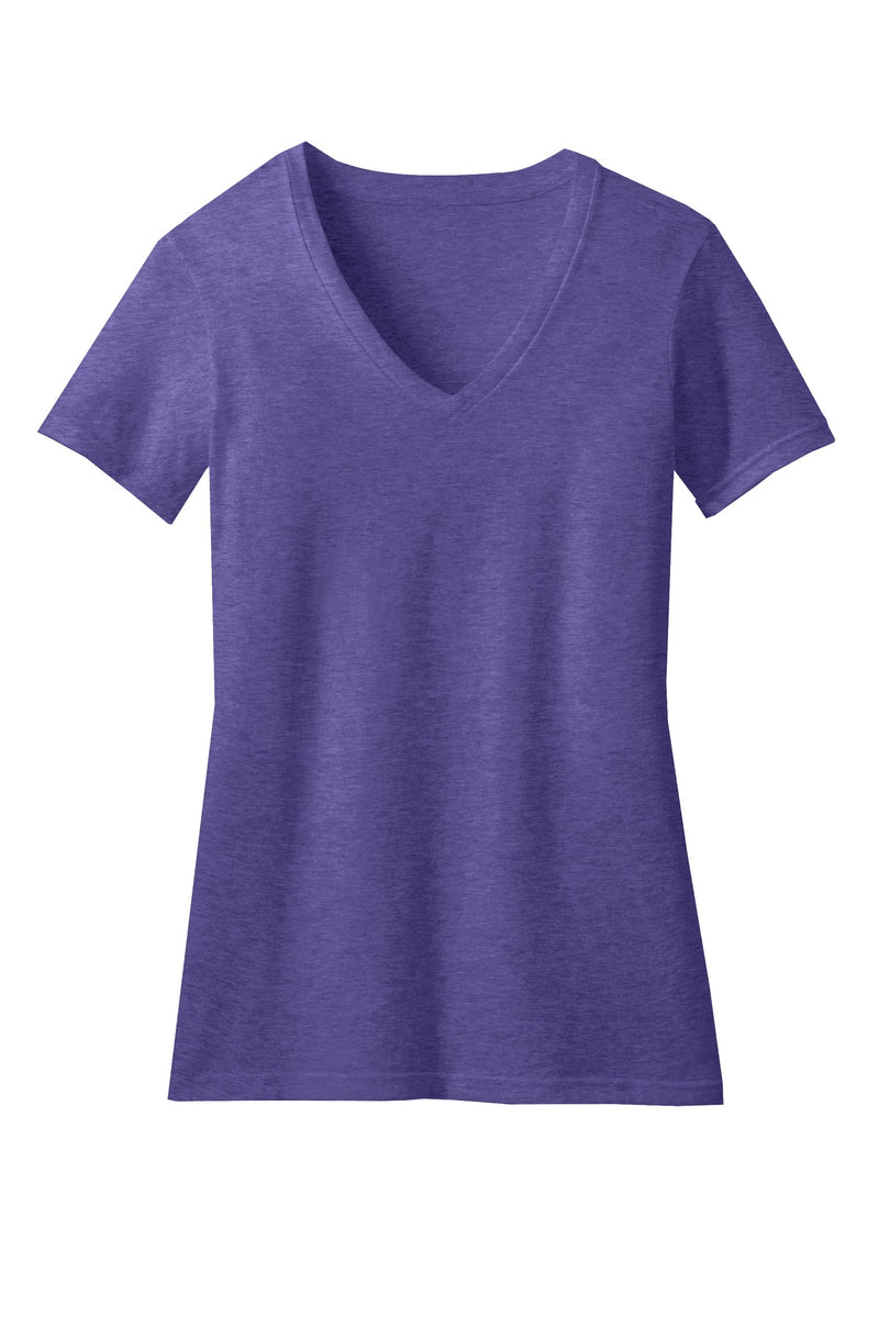 District Women's Perfect Blend CVC V-Neck Tee - Heathered Purple