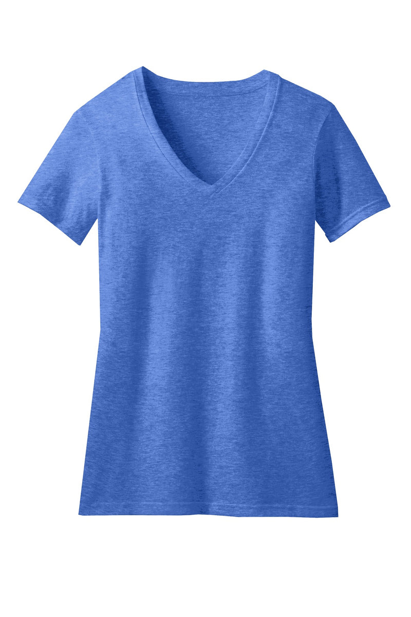 District Women's Perfect Blend CVC V-Neck Tee - Heathered Royal