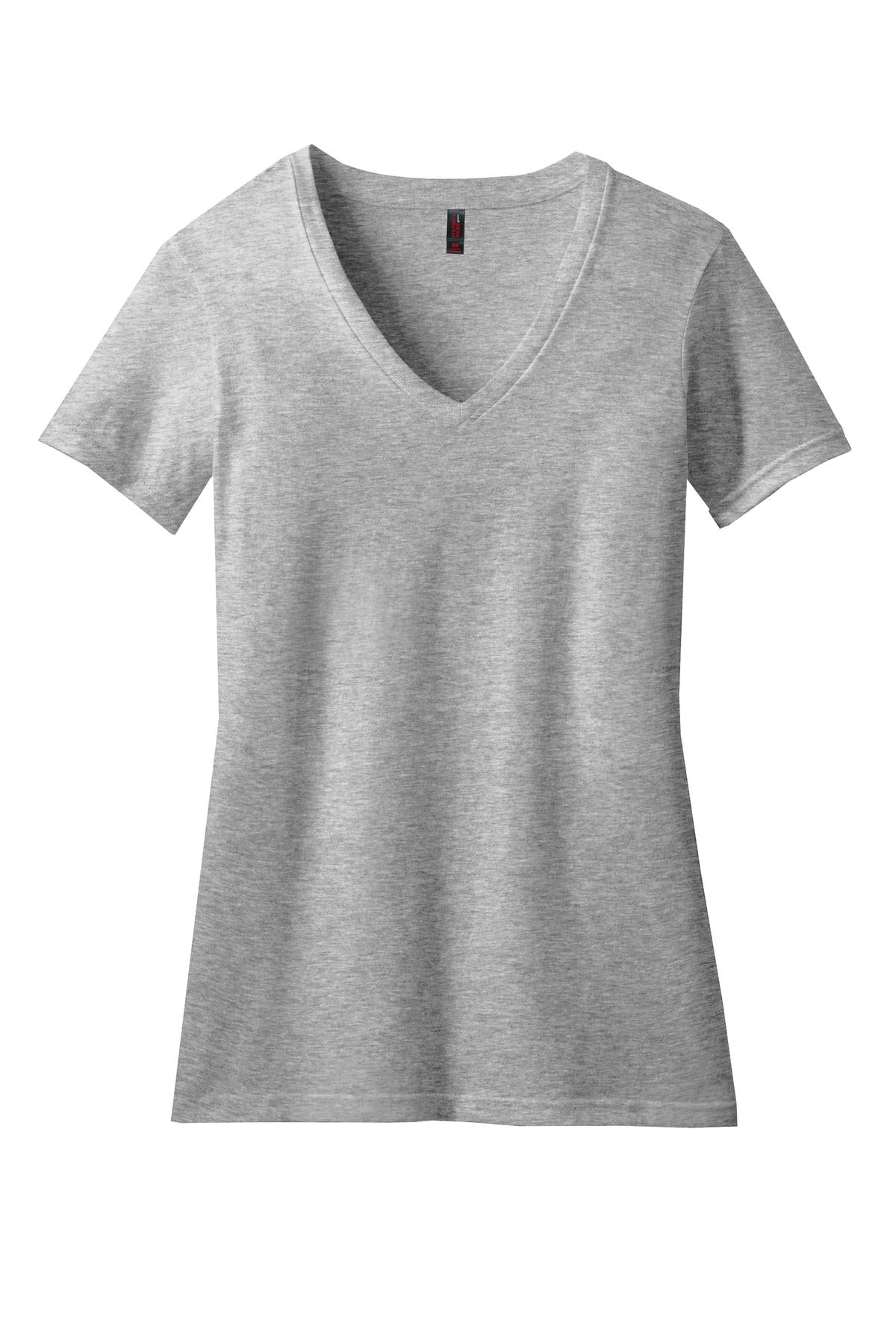 District Women's Perfect Blend CVC V-Neck Tee - Light Heather Grey