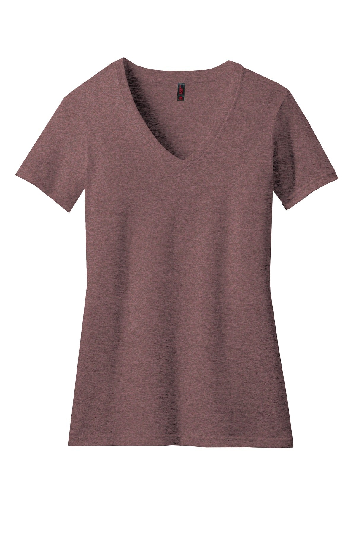 District Women's Perfect Blend CVC V-Neck Tee - Rose Fleck