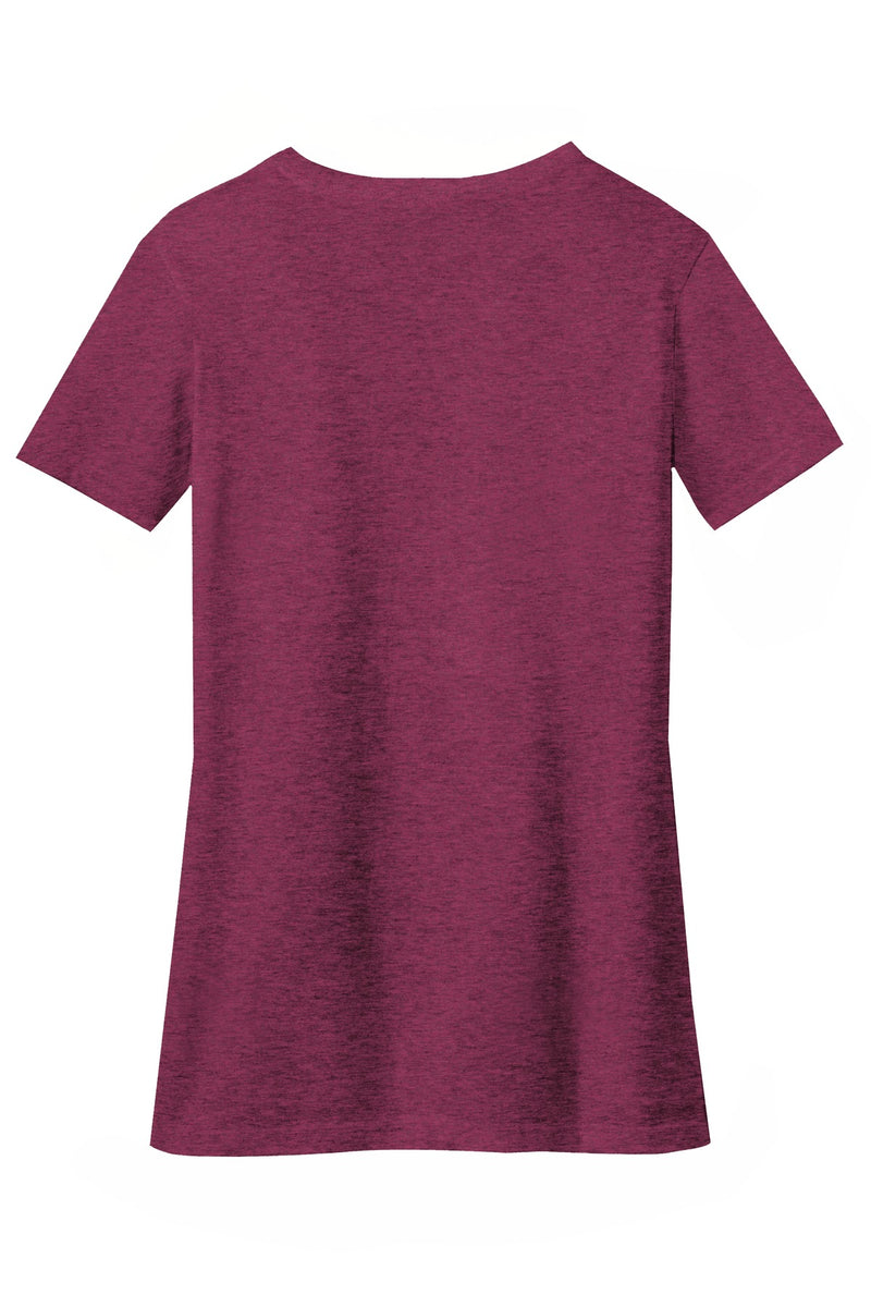 District Women's Perfect Blend CVC V-Neck Tee - Raspberry Fleck