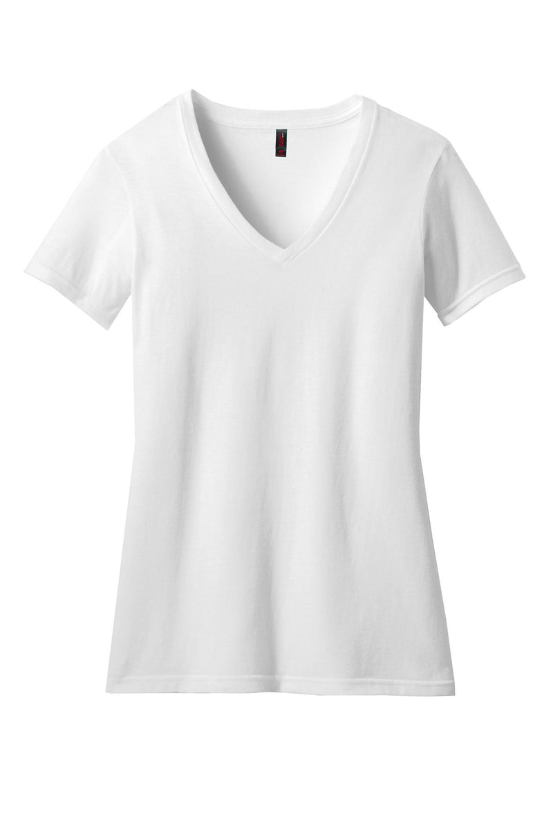 District Women's Perfect Blend CVC V-Neck Tee - White