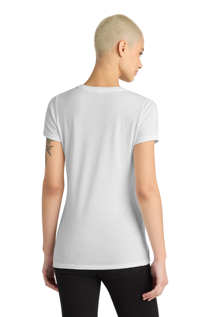 District Women's Perfect Blend CVC V-Neck Tee - White