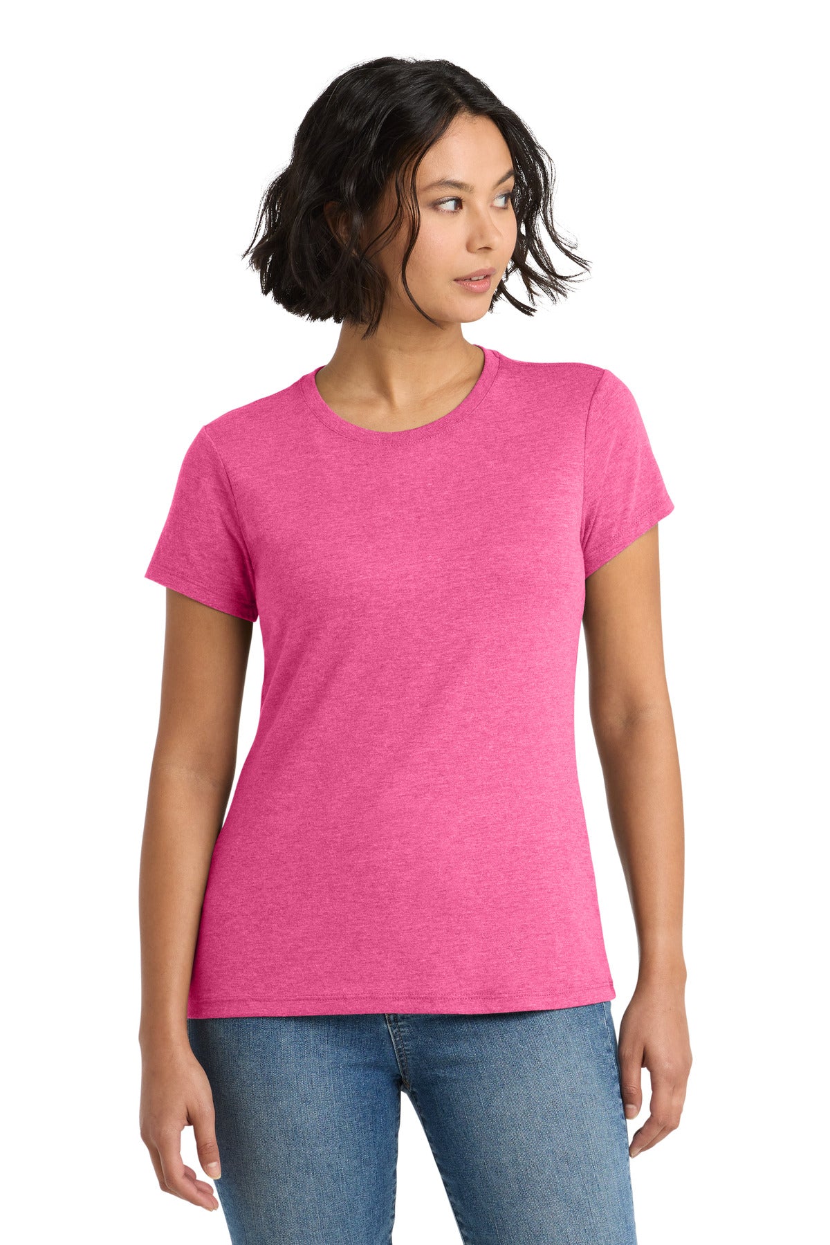 District  Women's Perfect Tri Tee - Fuchsia Frost