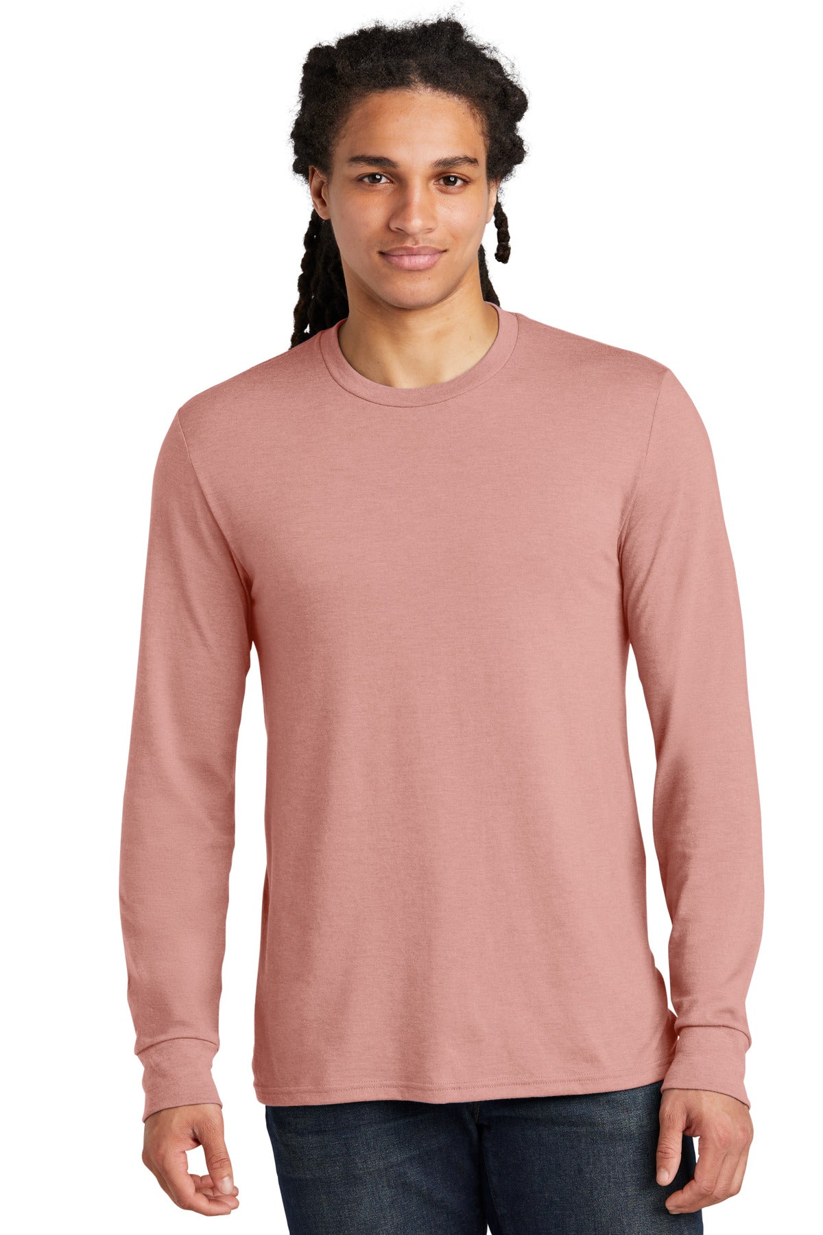 District Perfect Tri Long Sleeve Tee - Blush Frost