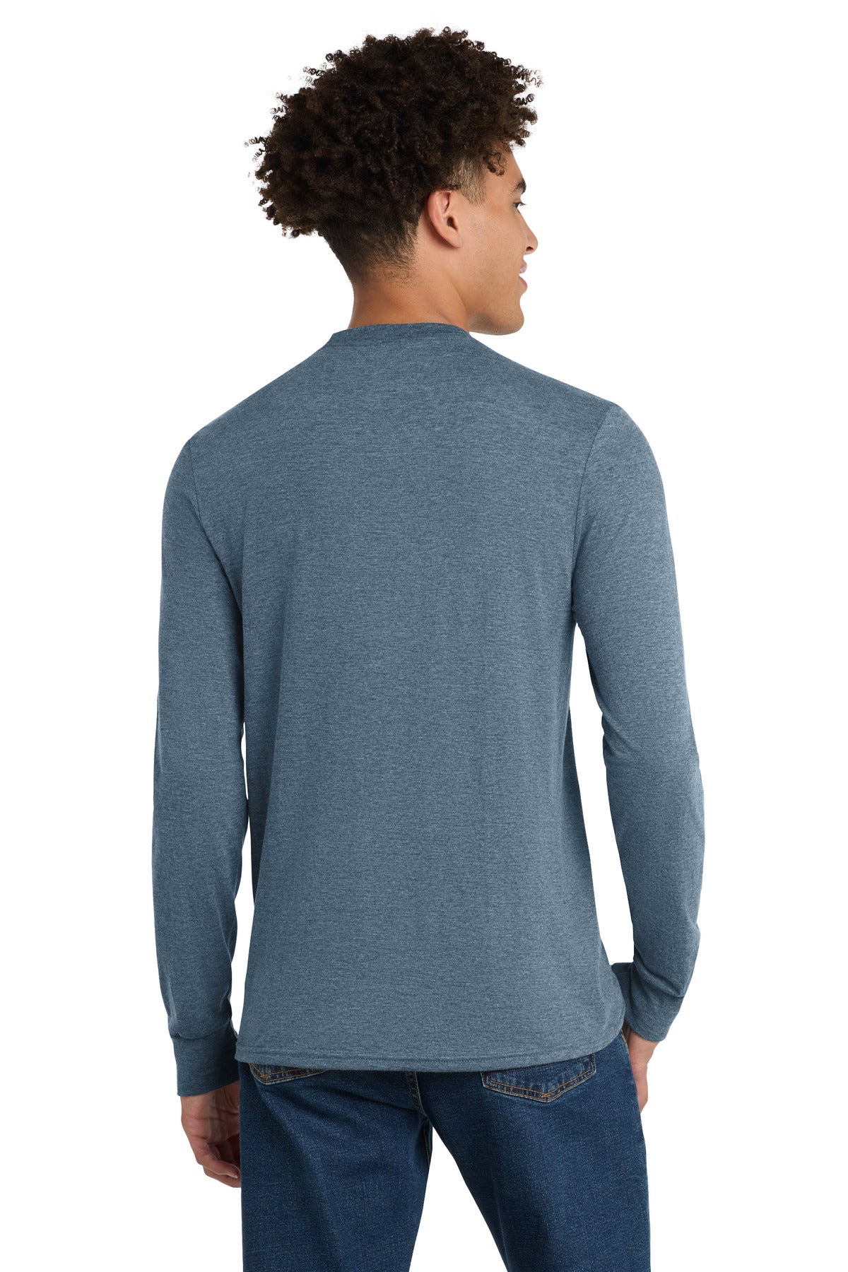 District Perfect Tri Long Sleeve Tee - Flint Blue Heather