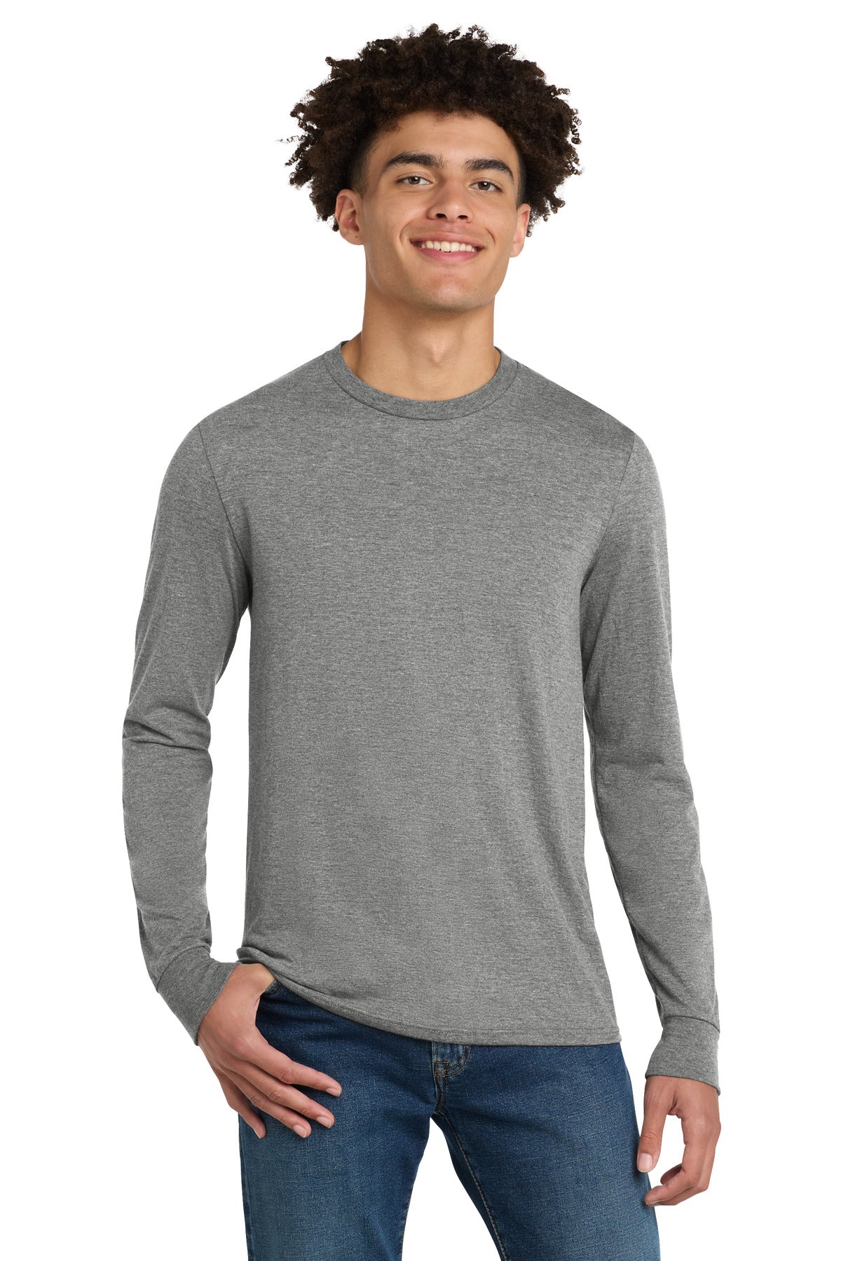 District Perfect Tri Long Sleeve Tee - Grey Frost
