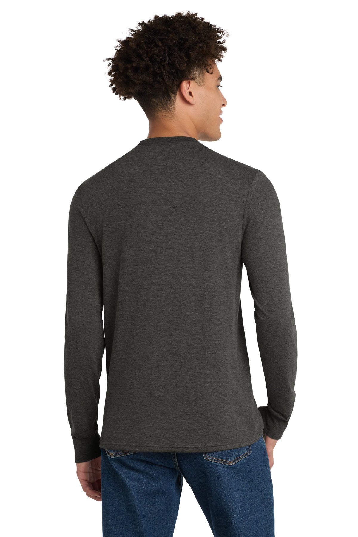 District Perfect Tri Long Sleeve Tee - Heathered Charcoal